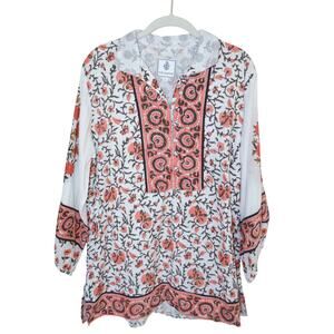 Sue Sartor Tunic Top Floral Size Large